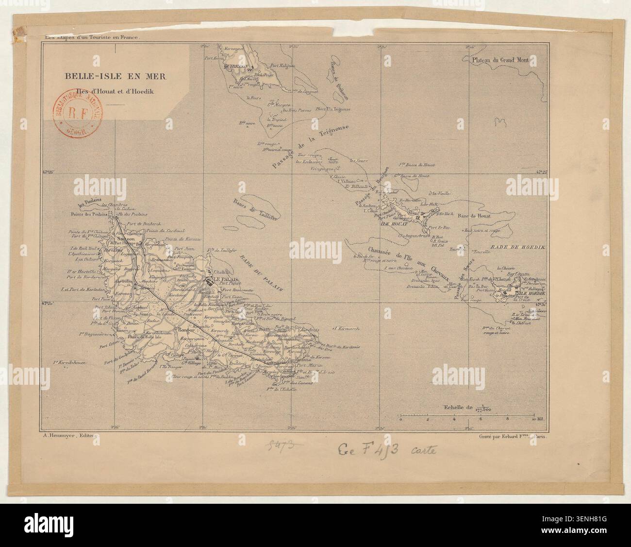 1840 engraved map belle ile en mer islands hi-res stock photography and ...
