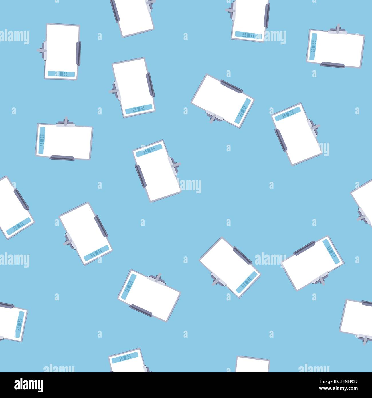 pattern digital electronic whiteboard cartoon. classroom computer, screen projector, people interactive digital electronic whiteboard sign. seamless v Stock Vector
