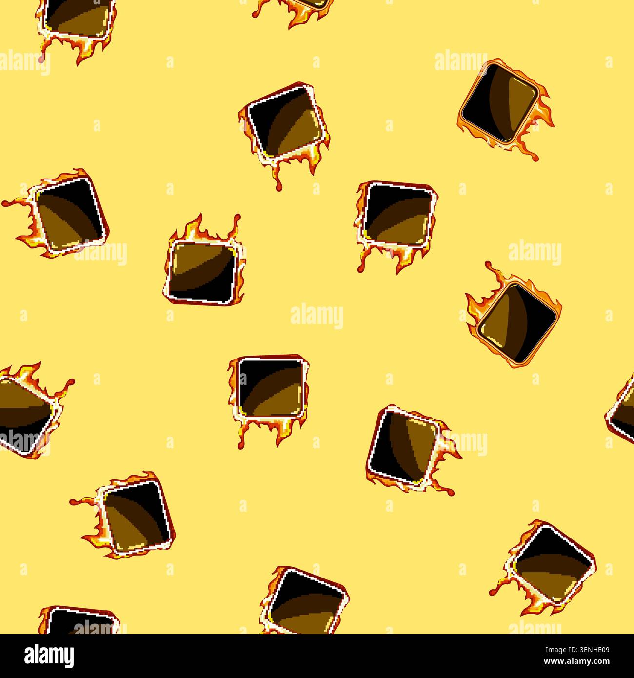 seamless pattern spaceship fire game button cartoon. robot 2d, planet sun, web element spaceship fire game button sign vector Stock Vector