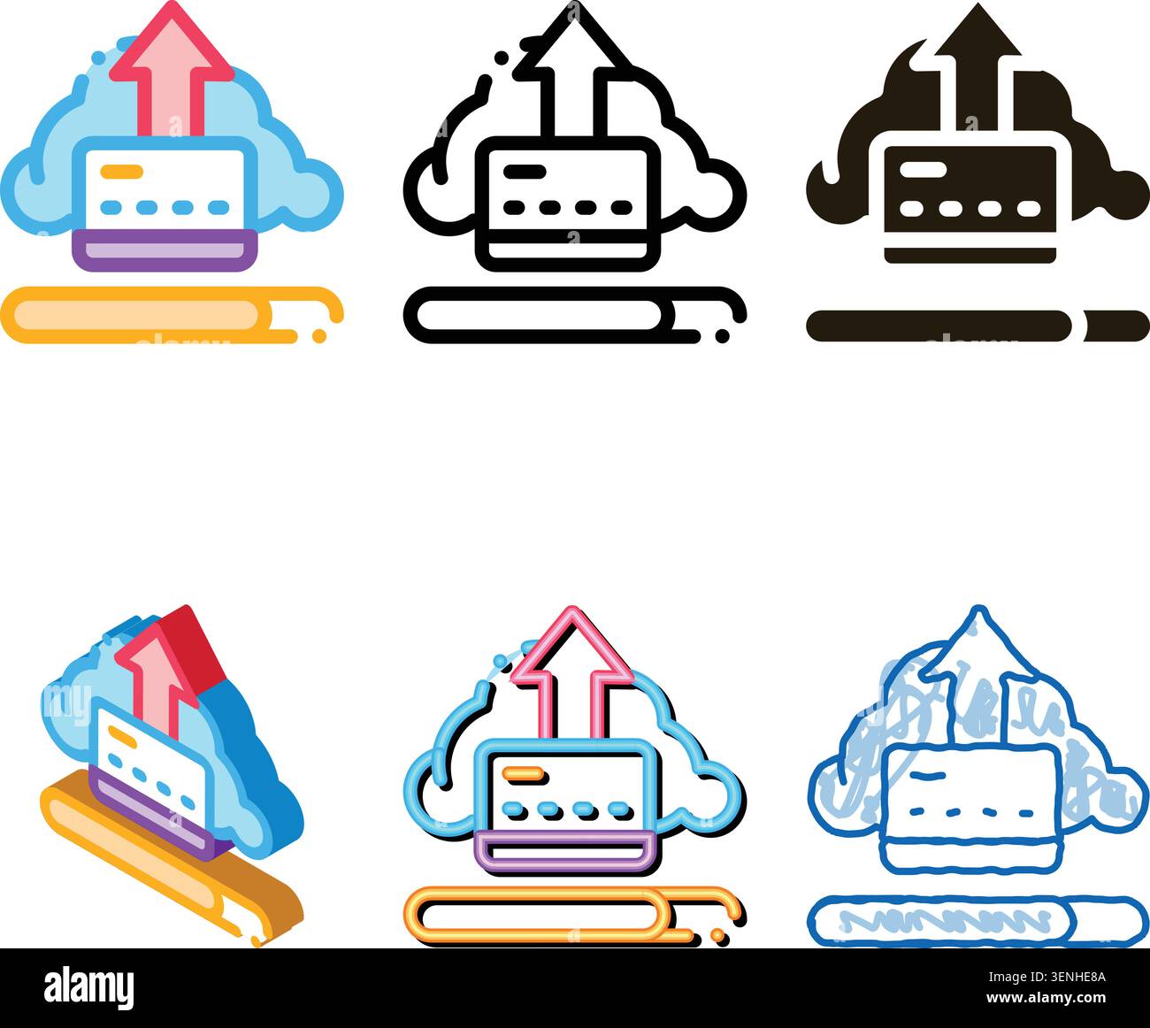 Write-Off Data Through Cloud Storage Icon Vector. Outline Write-Off Data Through Cloud Storage Sign. Isolated range Contour Symbol Stock Vector