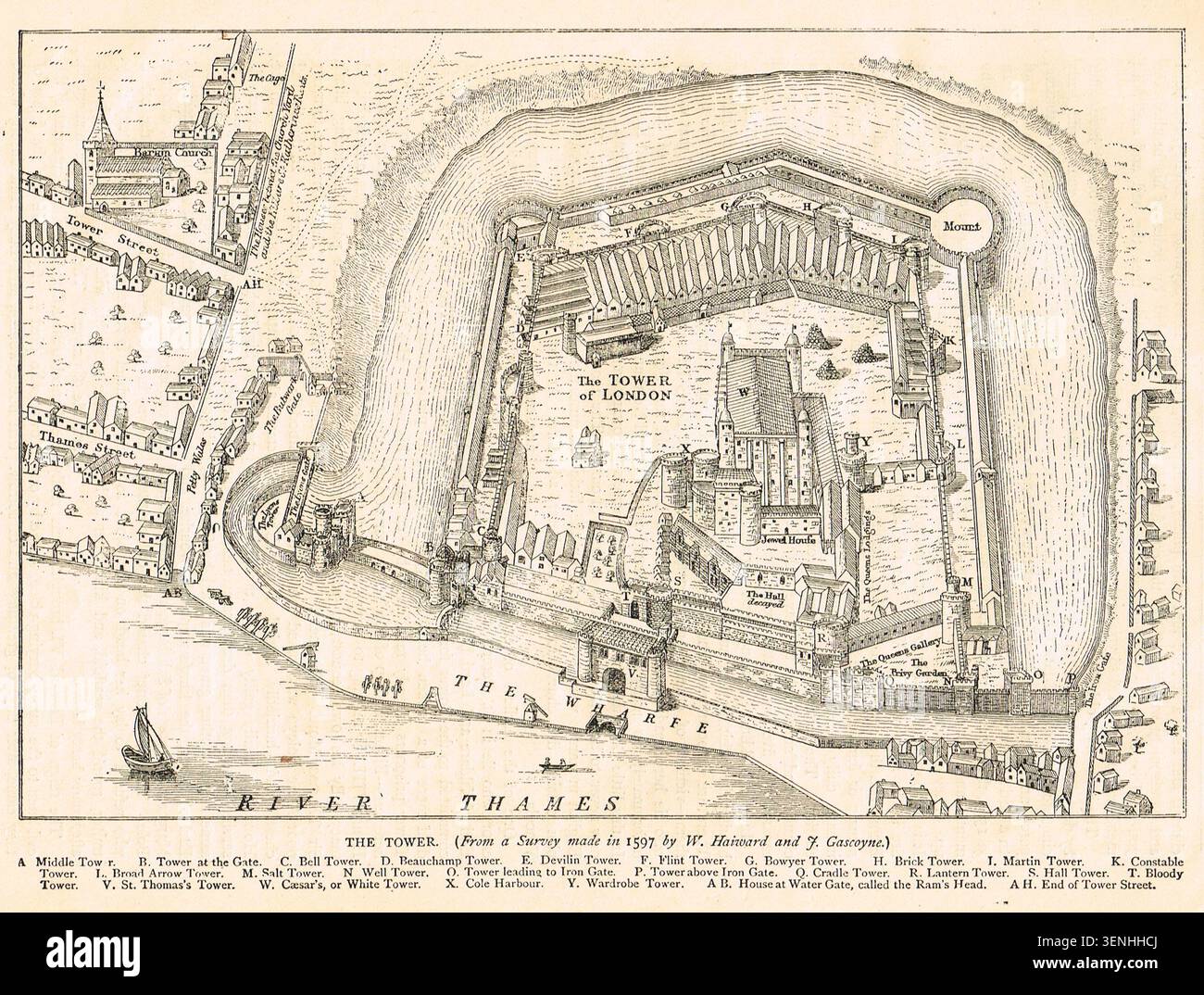 1597 map of tower of london hi-res stock photography and images - Alamy