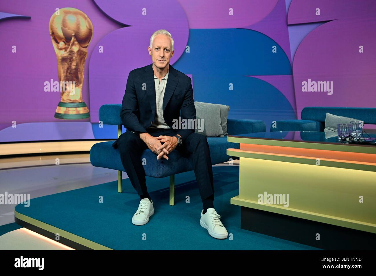 STOCKHOLM, SWEDEN 20260611Programmer André Pops in the World Cup studio ...