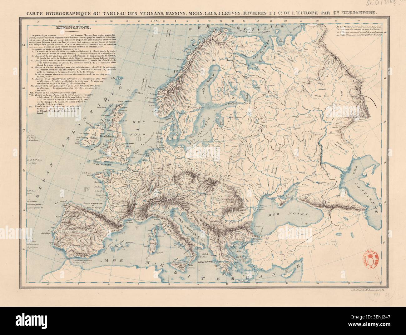 Reference Map Rivers 1842 engraved map river distribution hi-res stock photography and ...