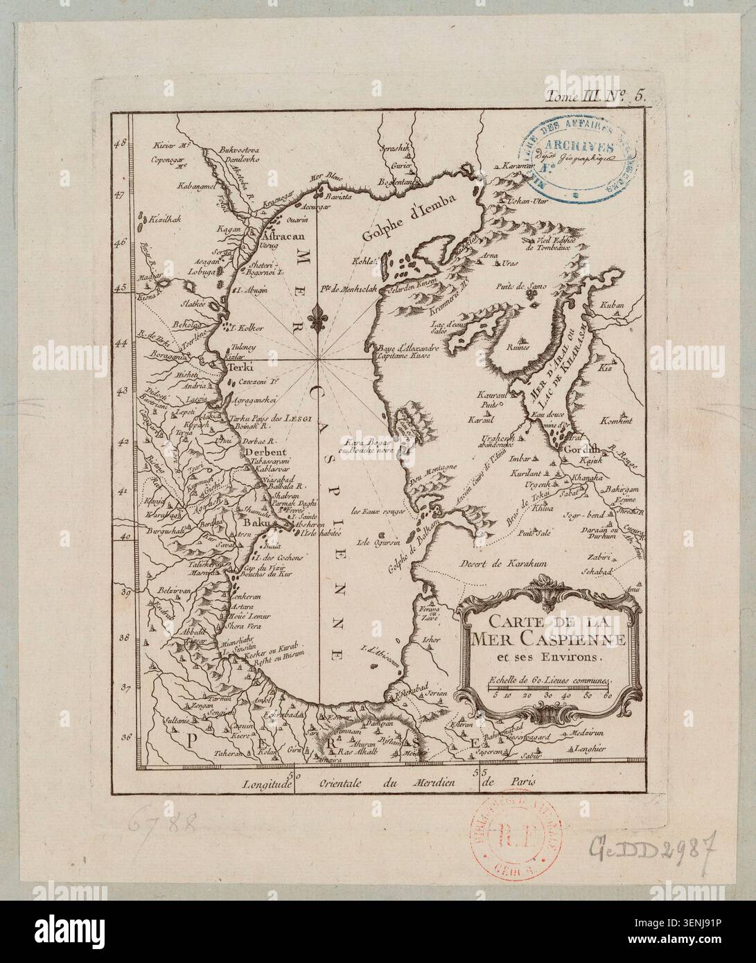 1764 hydrographic chart caspian hi-res stock photography and images - Alamy