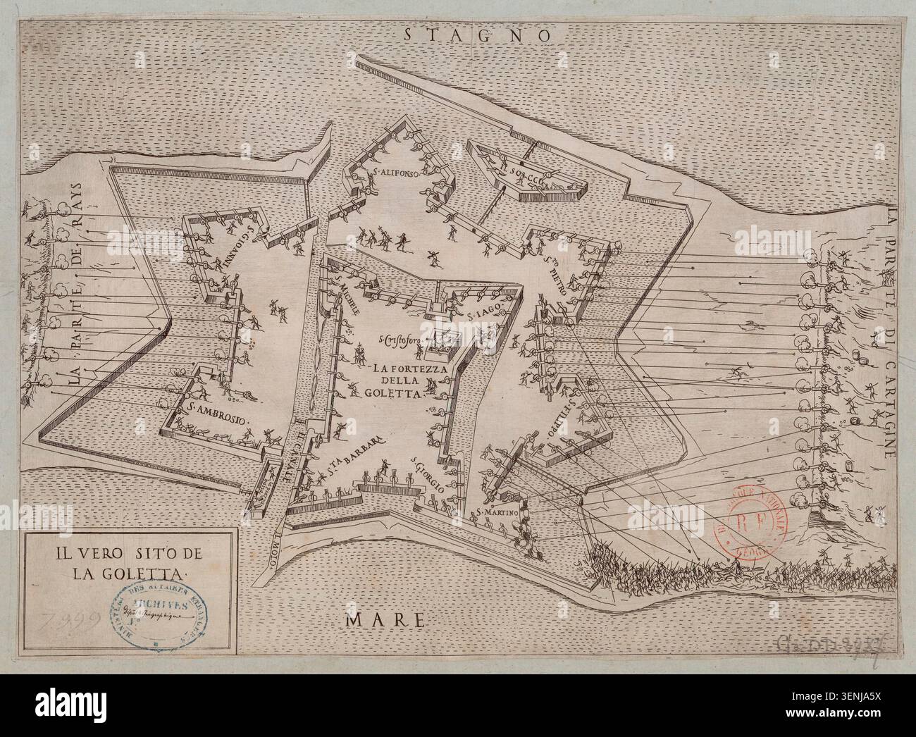 1500 engraved map la goulette hi-res stock photography and images - Alamy