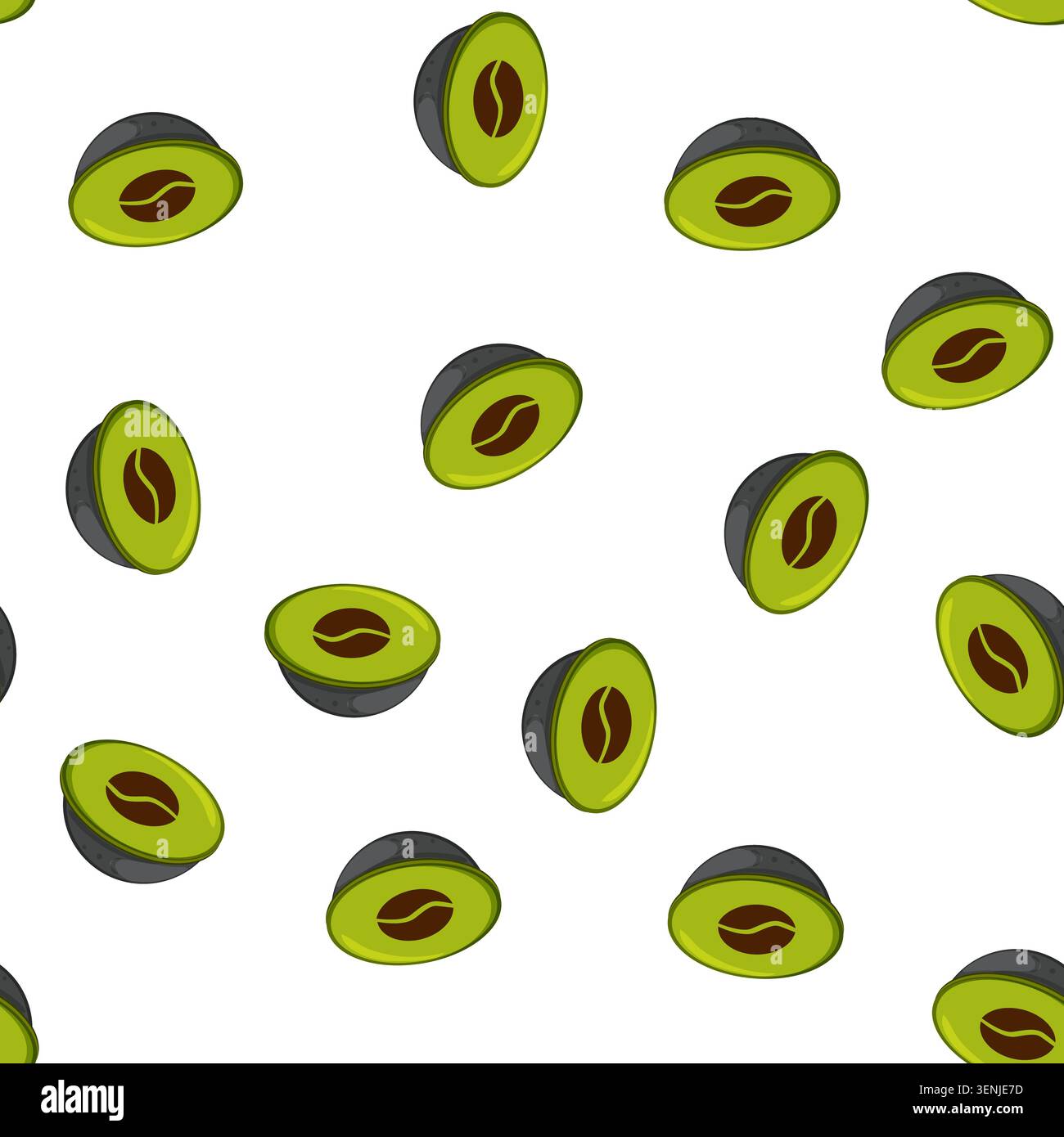 pattern pod capsule coffee cartoon. pod capsule coffee sign vector Stock Vector