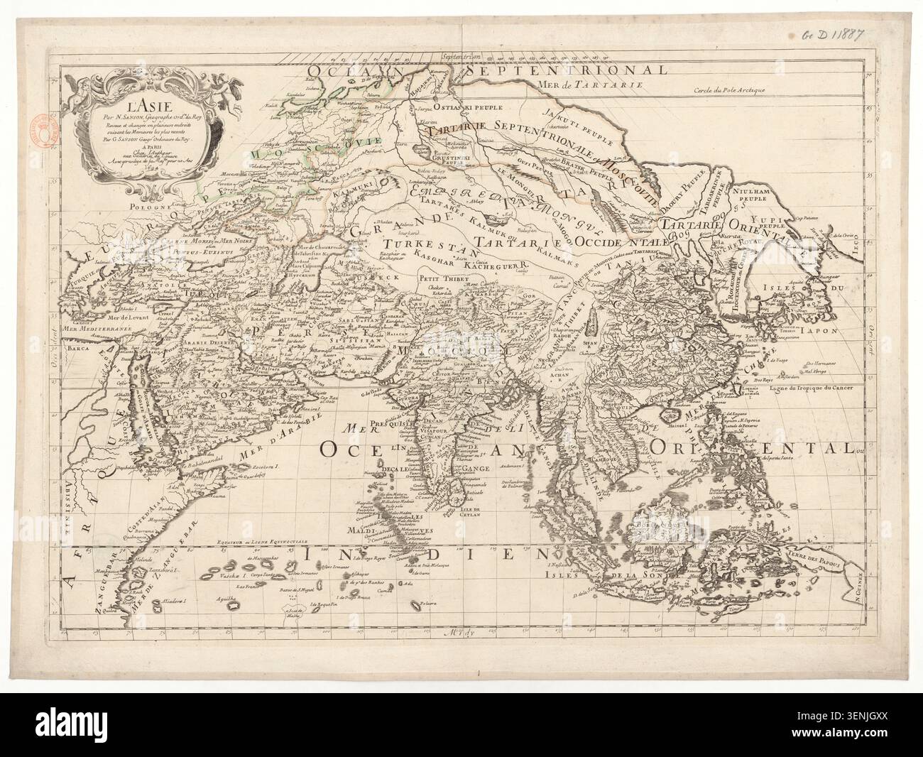 Nicolas Sanson prepared an engraved map in 1669 covering Asia, and G ...