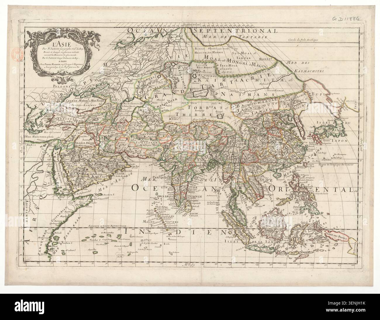 1669 engraved map asia representation hi-res stock photography and ...
