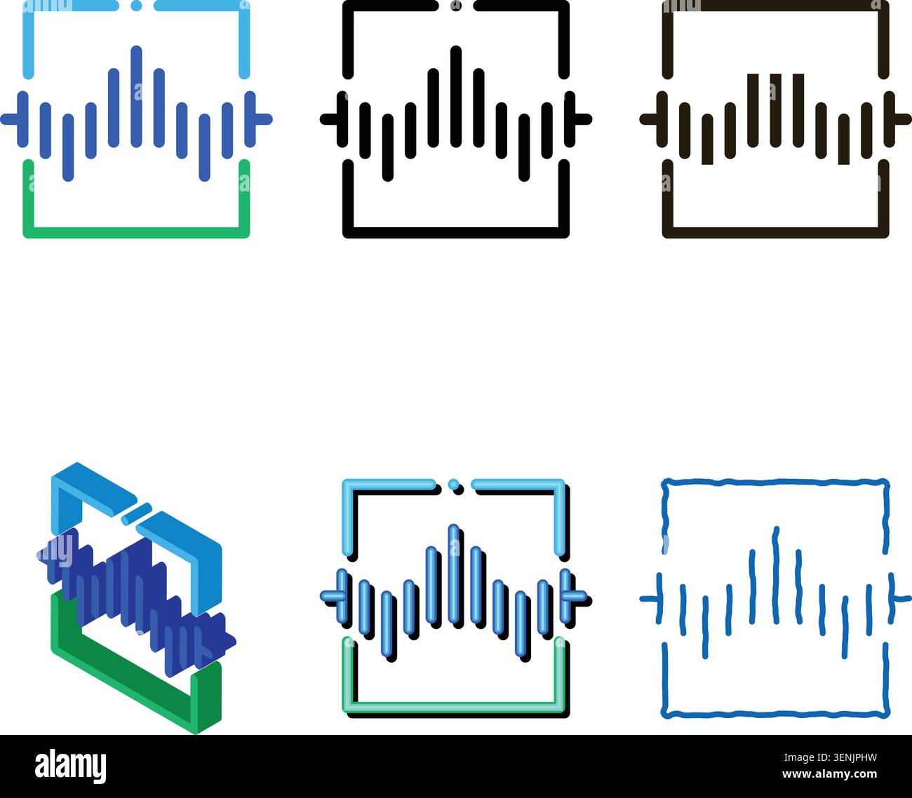 Wireless Sensor Voice Control variants Icon Vector Thin Line. Contours Stock Vector