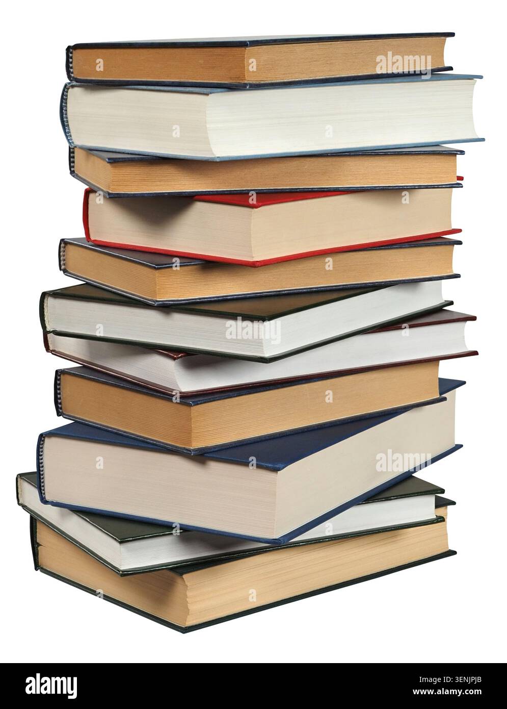 Stack of books isolated on white background Stock Photo