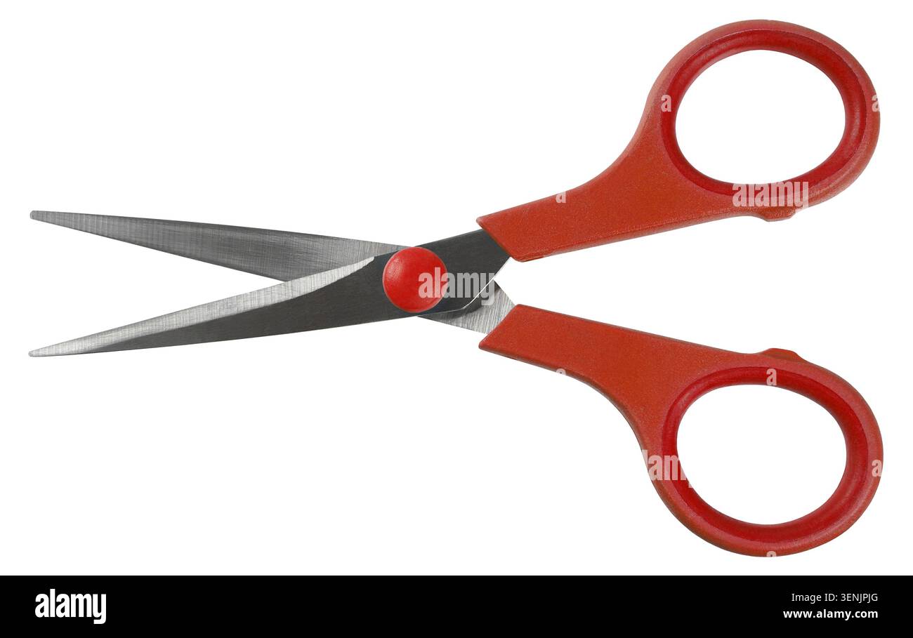 Open scissors isolated on white background Stock Photo