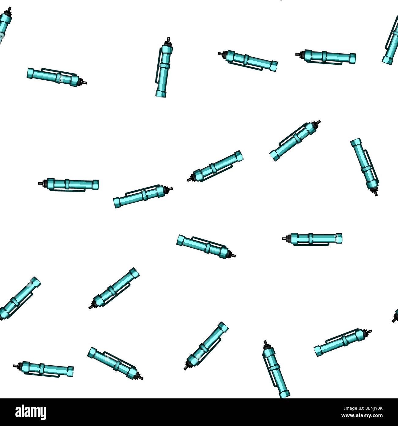 pattern Hydraulic cylinder, an essential mechanical component, generating linear force and movement, integral for engineering, construction, and autom Stock Vector