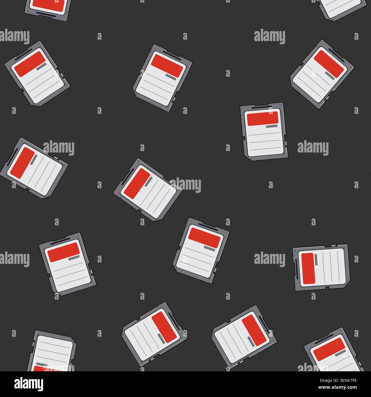 seamless pattern class sd card cartoon. format gigabyte, terabyte read, write transfer class sd card sign vector Stock Vector