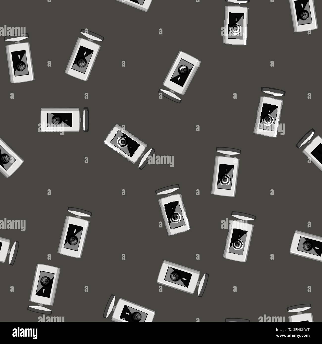 seamless pattern digital table web camera cartoon. technology photo, focus film digital table web camera sign vector Stock Vector
