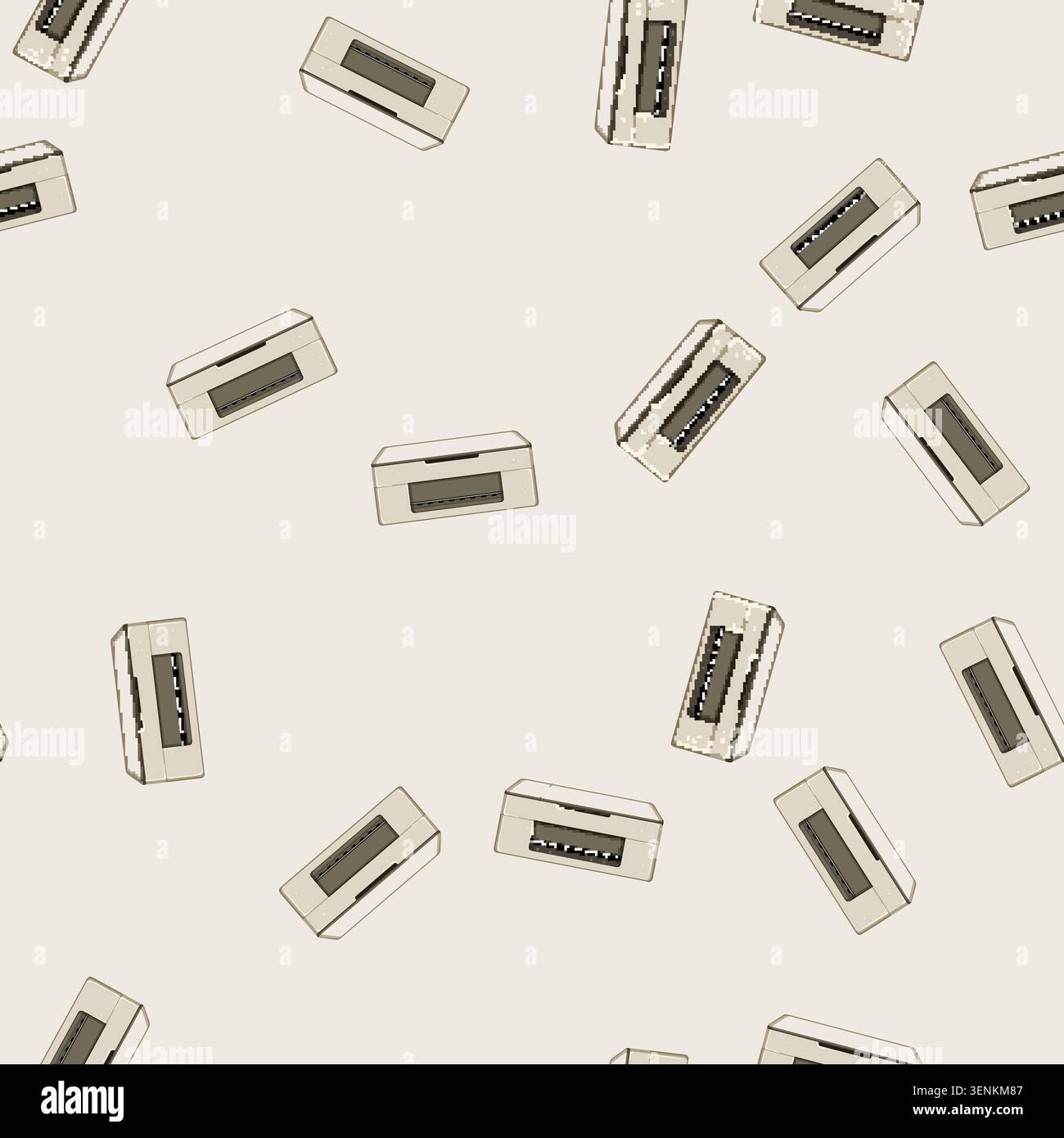 seamless pattern laser photo printer cartoon. digital document, print paper laser photo printer sign vector Stock Vector
