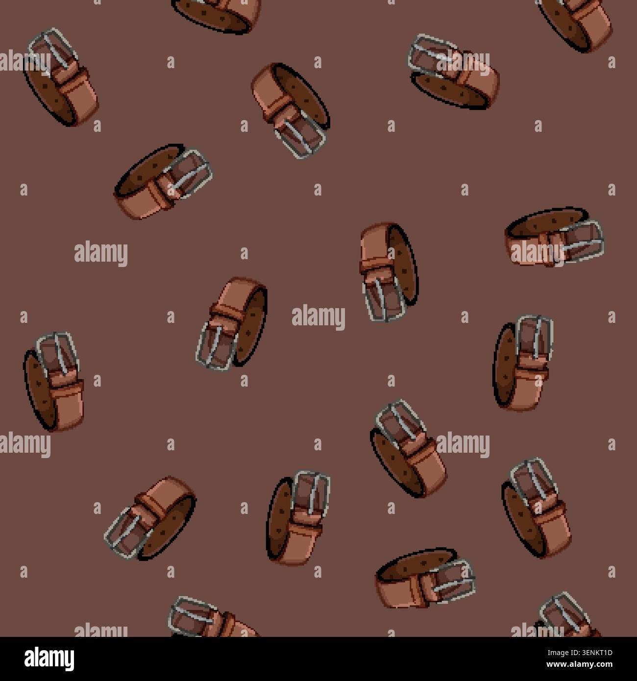 seamless pattern strap leather belt cartoon. strap leather belt sign vector Stock Vector