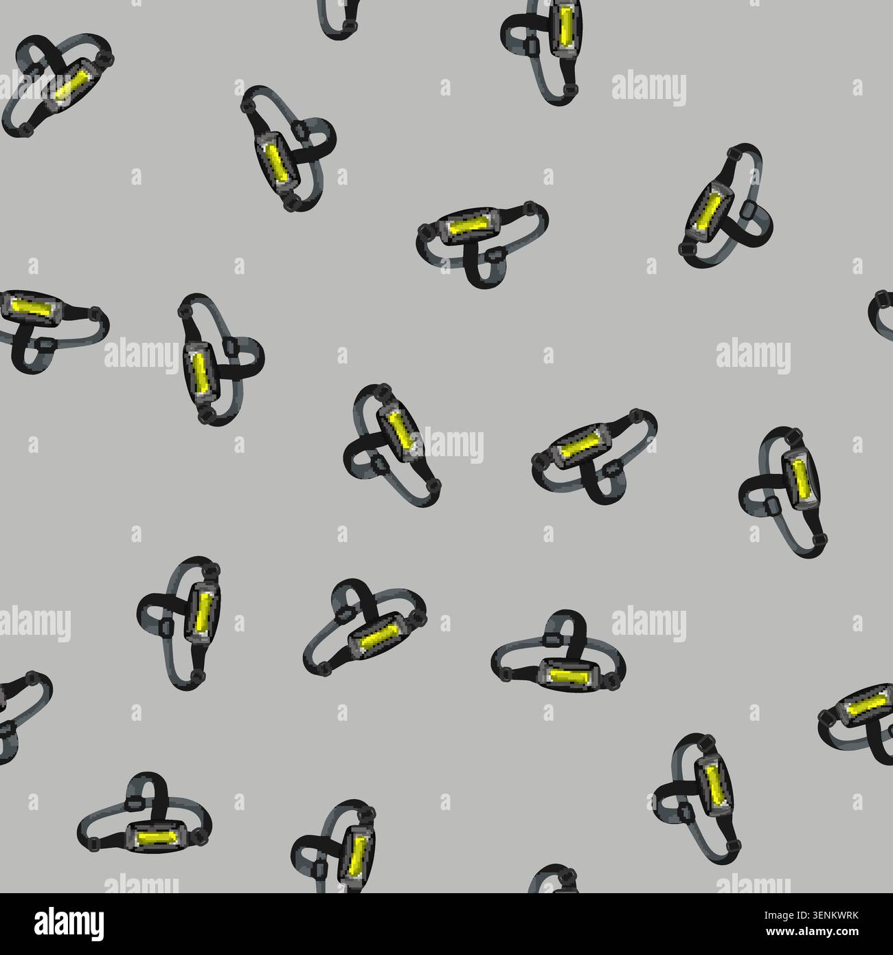 seamless pattern light headlamp flashlight cartoon. light headlamp flashlight sign vector Stock Vector