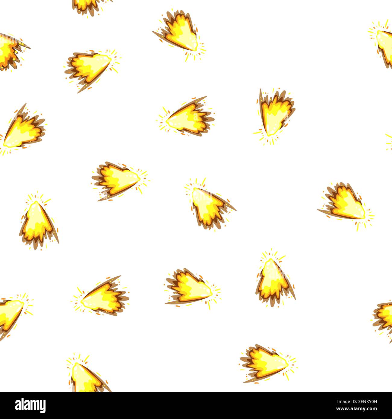 pattern effect gun flash cartoon. explosion bomb, fire shooting, shot barrel effect gun flash sign vector Stock Vector