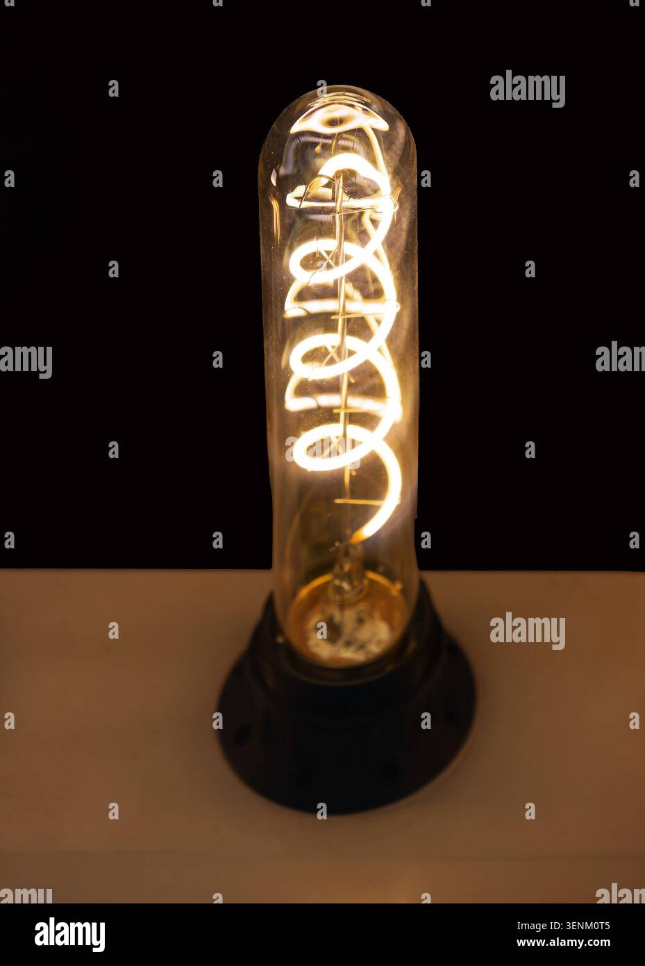 Dimmable energy efficient bulb that provides a warm decorative light Stock Photo