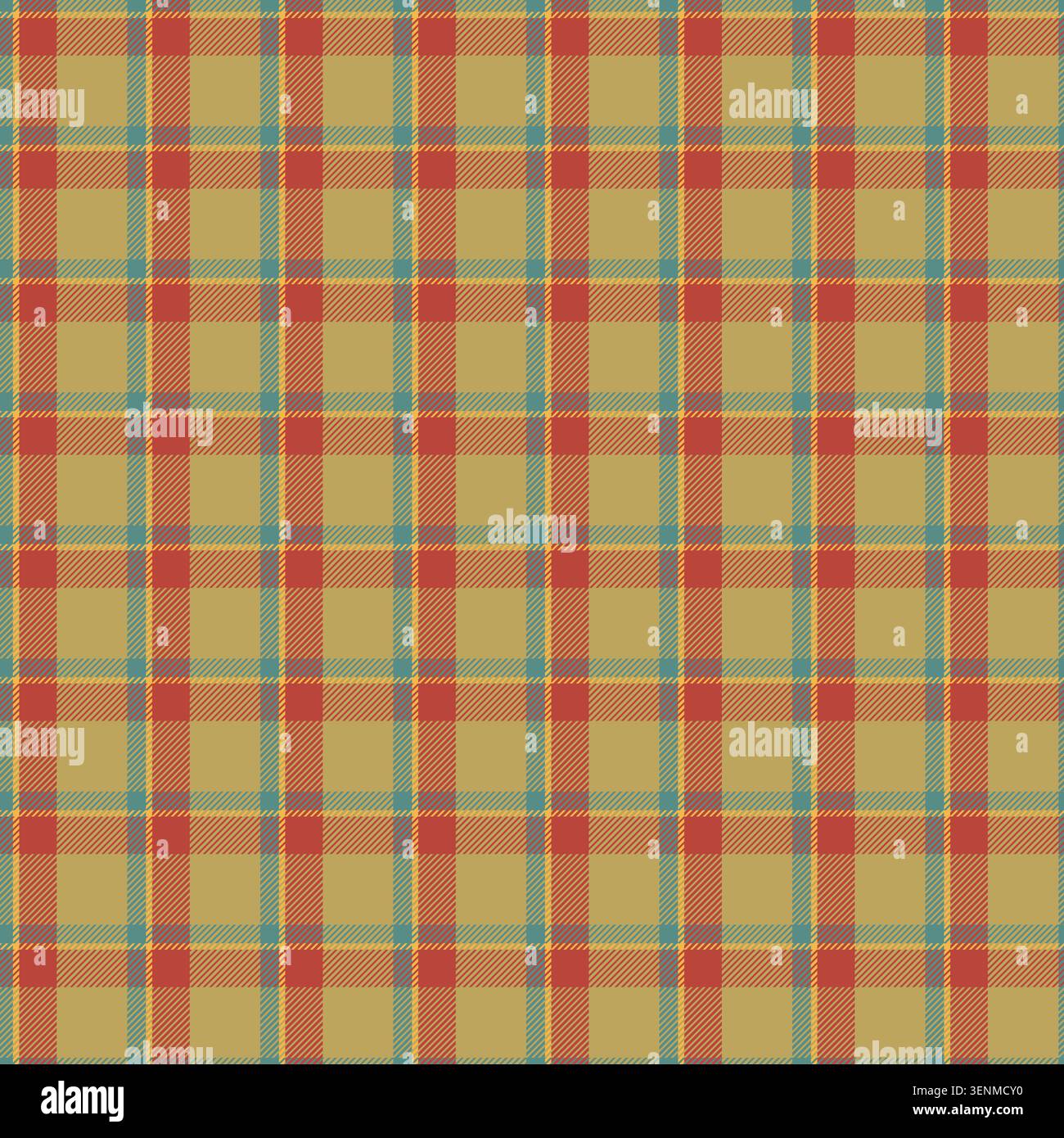 Coral Pink Beige Gingham Check Pattern Stock Vector