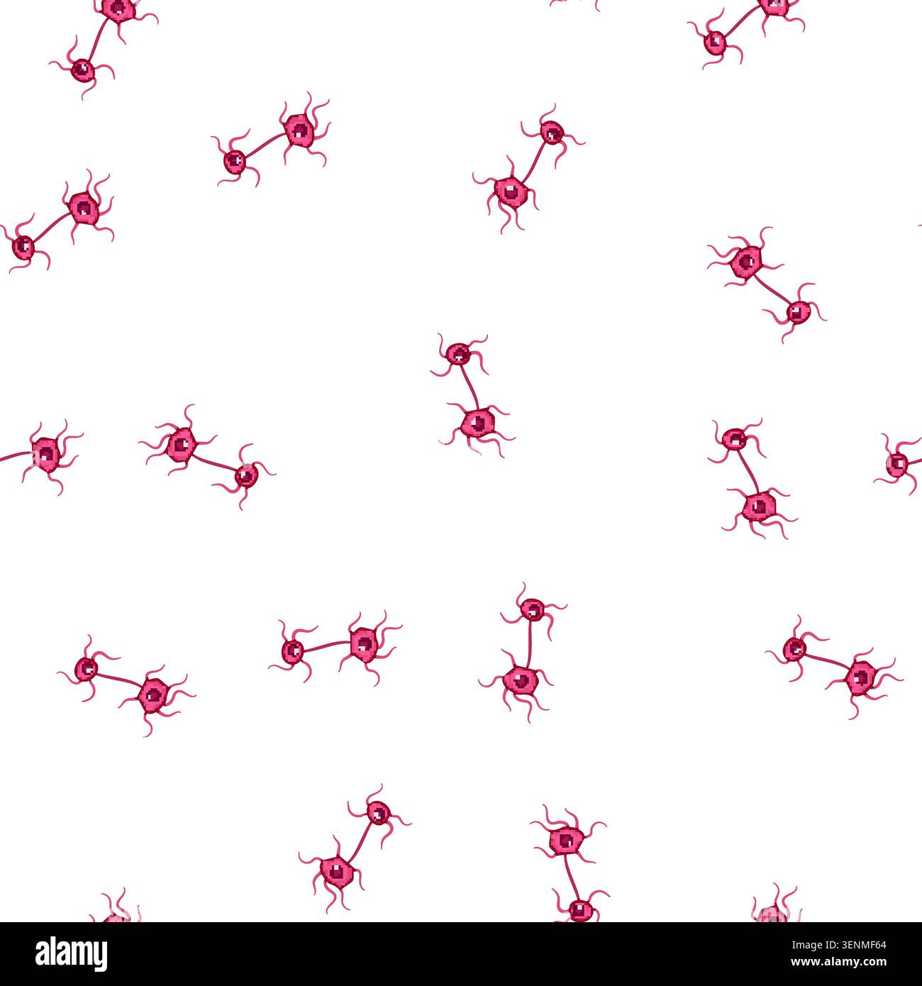 pattern brain neurons cartoon. cell system, nerve synapse, structure human brain neurons sign vector Stock Vector