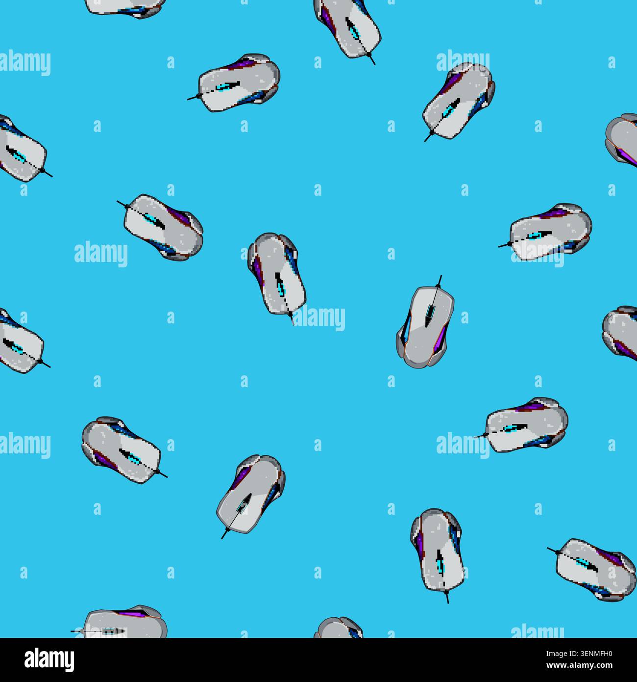 seamless pattern computer game mouse cartoon. accessories video, pixel black, monitor desktop computer game mouse sign vector Stock Vector