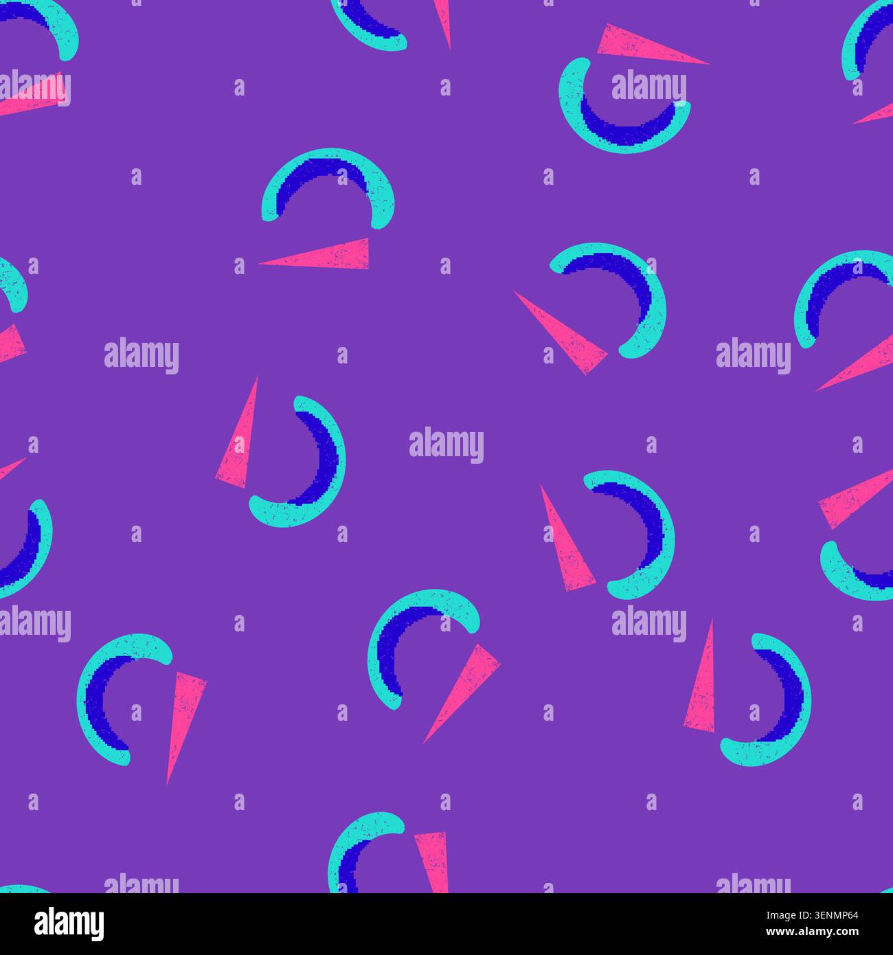 seamless pattern print risograph effect cartoon. texture grain, overlay vintage, aesthetic art print risograph effect sign vector Stock Vector