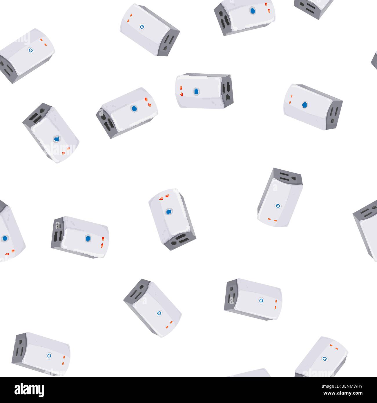 pattern socket smar plug cartoon. socket smar plug sign vector Stock Vector