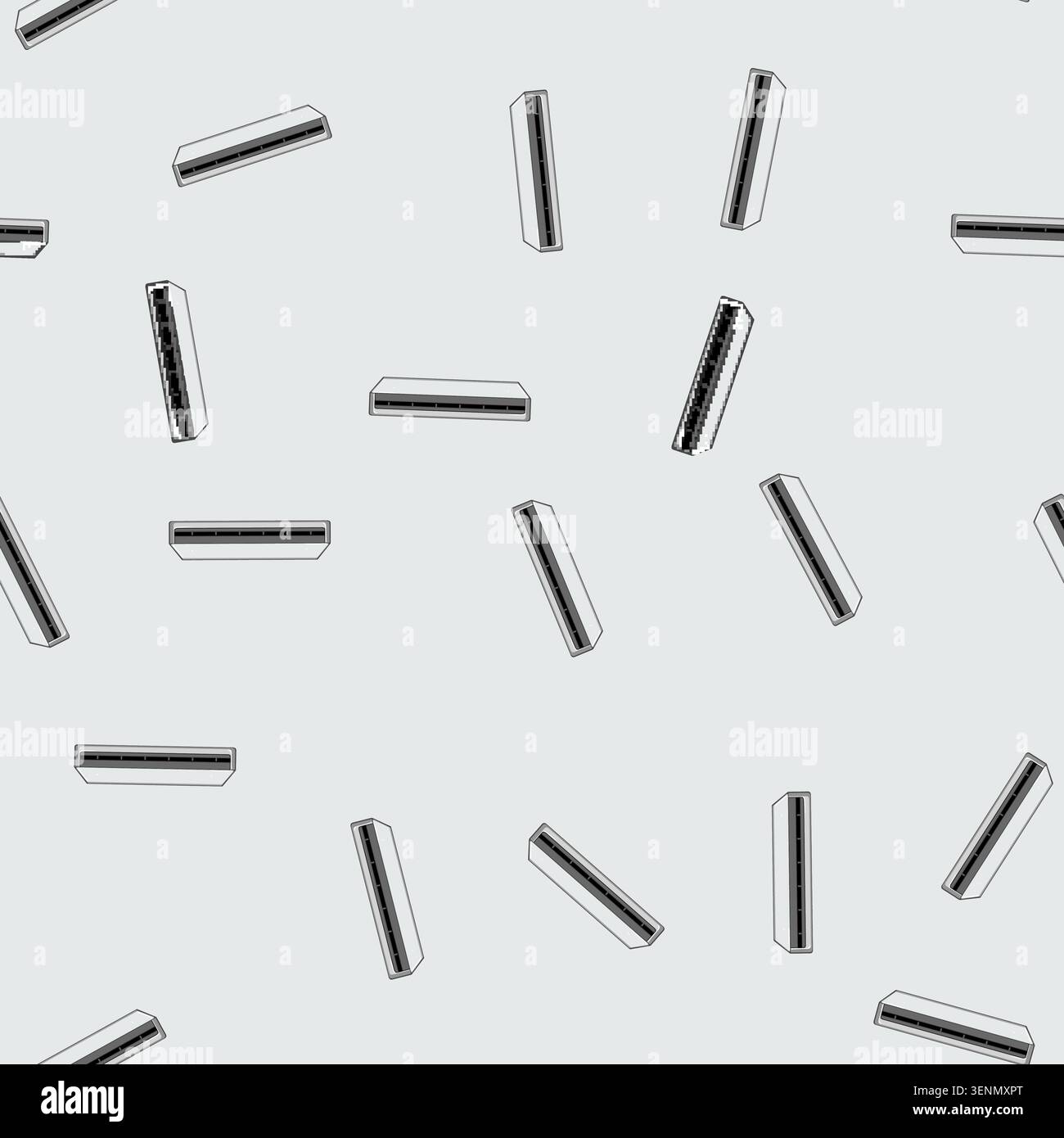 seamless pattern fax scanner document cartoon. paper scan, office printer fax scanner document sign vector Stock Vector