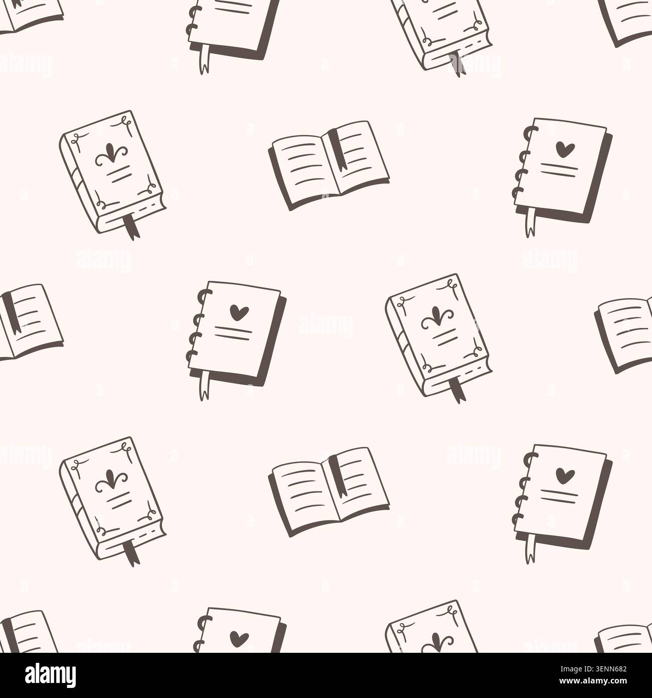 Retro books vector bookshop seamless pattern Stock Vector