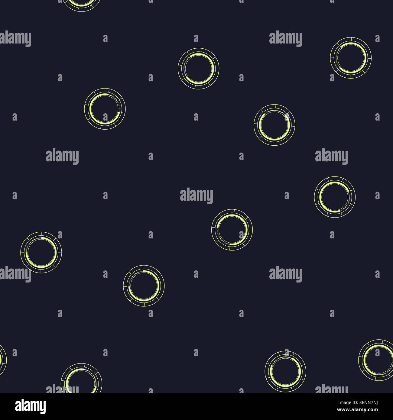 seamless pattern digital hud round frame cartoon. hologram data, technology panel, graphic element digital hud round frame sign vector Stock Vector