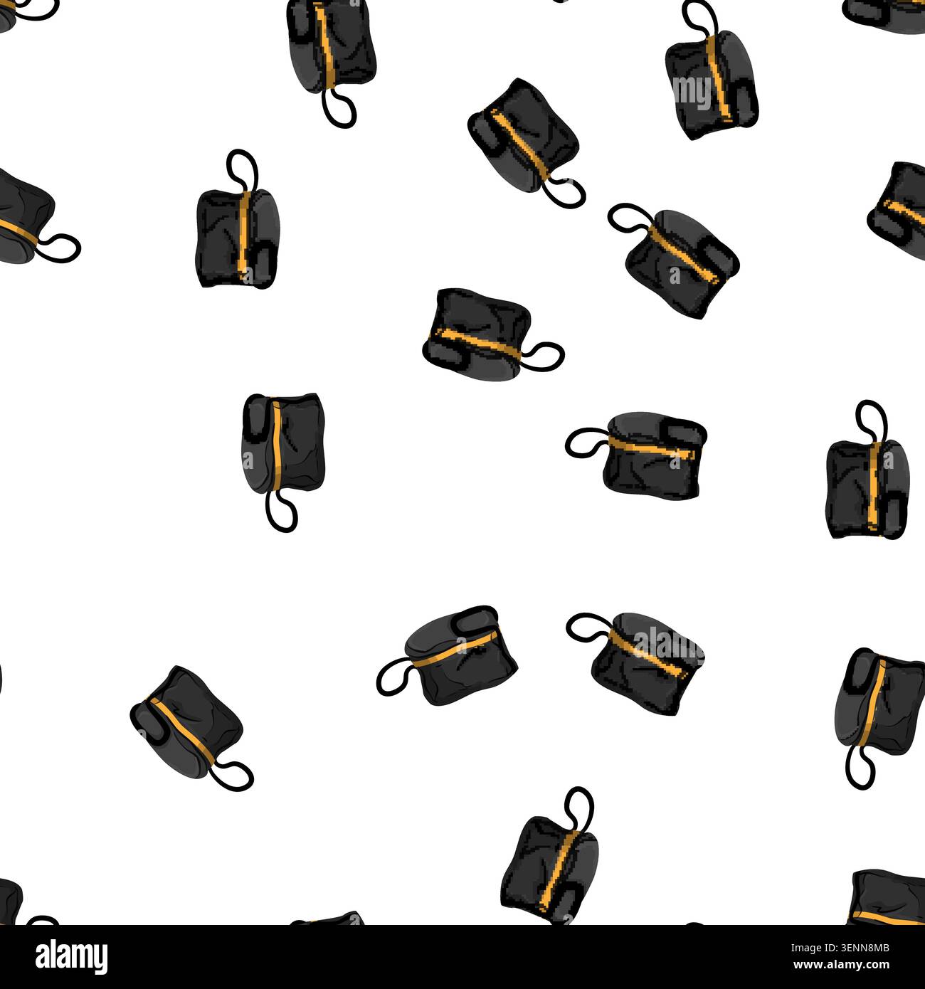 pattern pack bag camp cartoon. pack bag camp sign vector Stock Vector