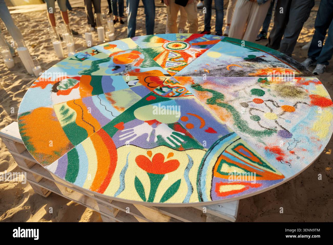 Teamwork and color therapy - emphasis on collaboration Stock Photo