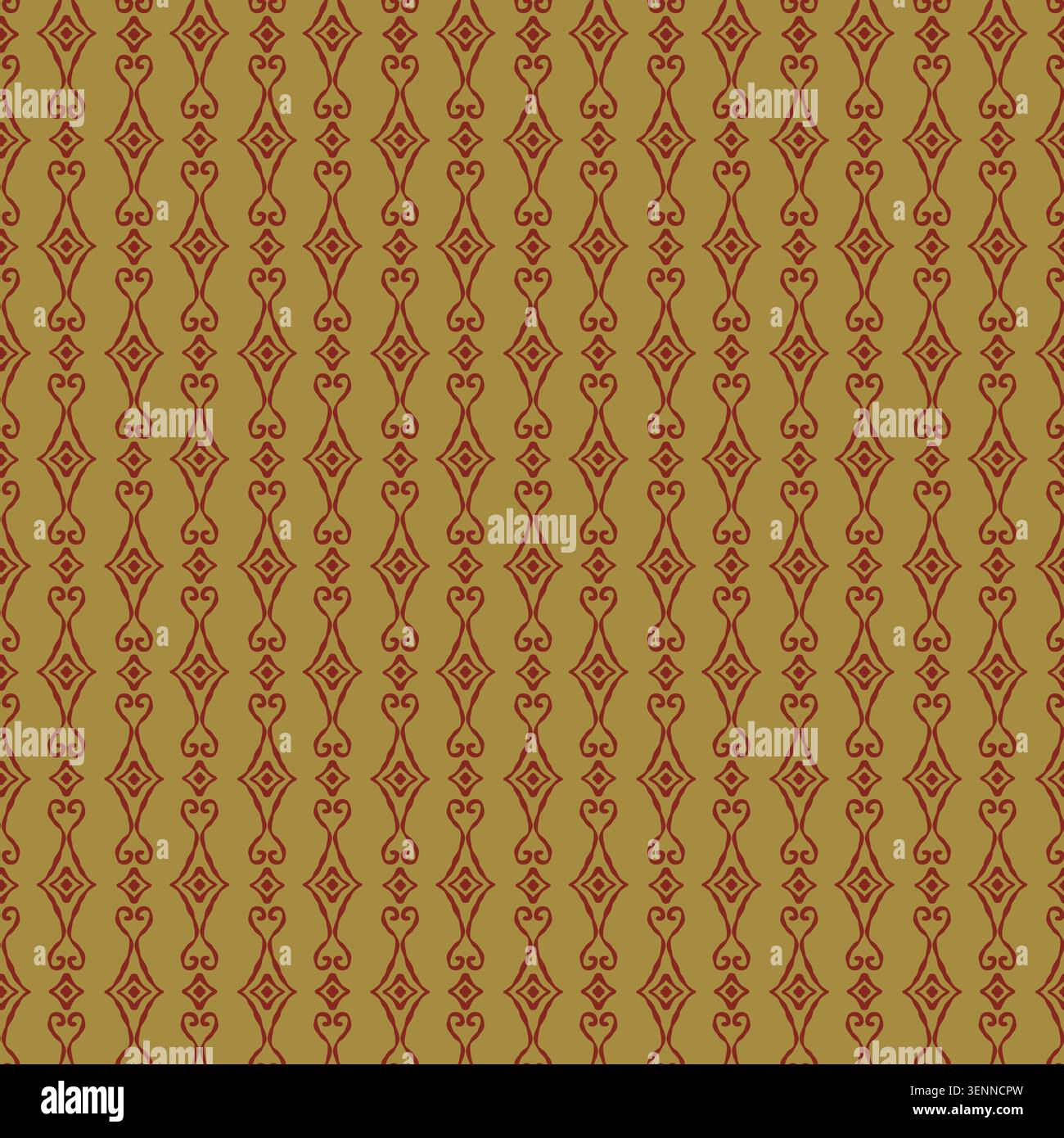 Rustic Burgundy Vertical Ornate Stripe Pattern Stock Vector