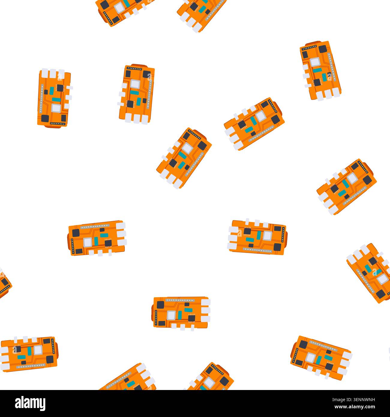 pattern electronic microcontroller cartoon. computer semiconductor, processor microchip, arduino abstract electronic microcontroller sign. seamless sy Stock Vector