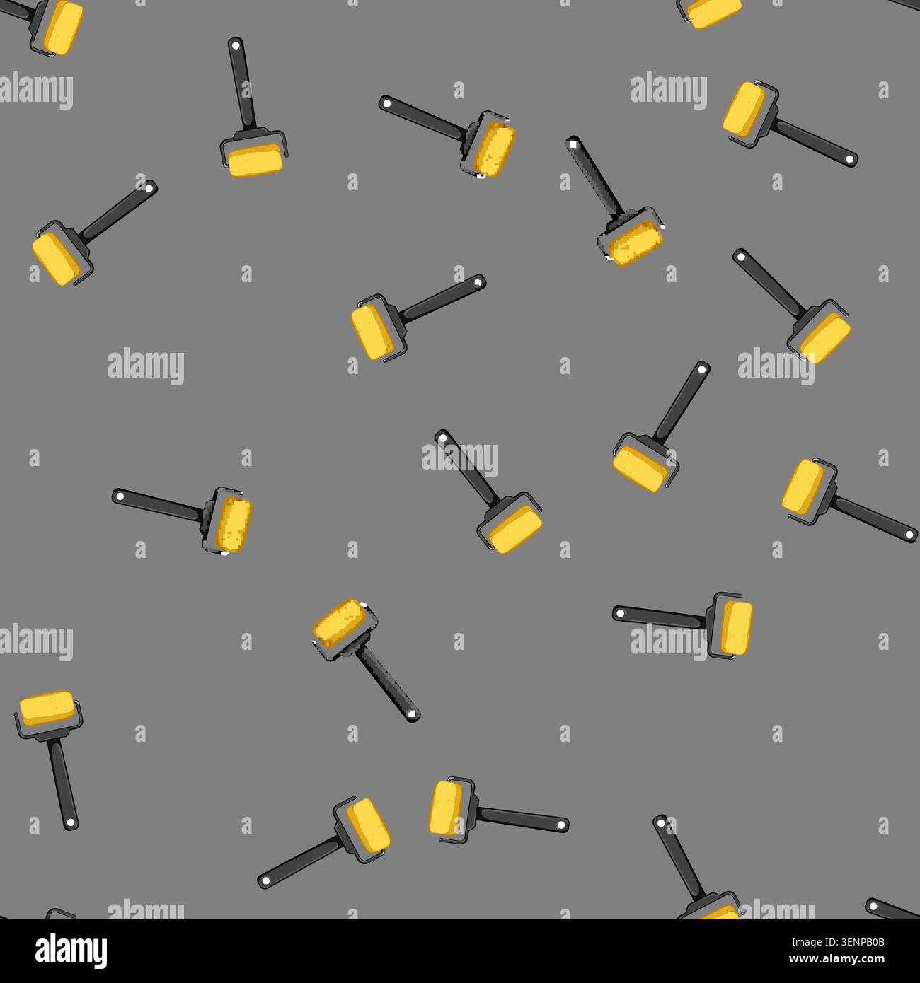 seamless pattern renovation roller paint cartoon. renovation roller paint sign vector Stock Vector