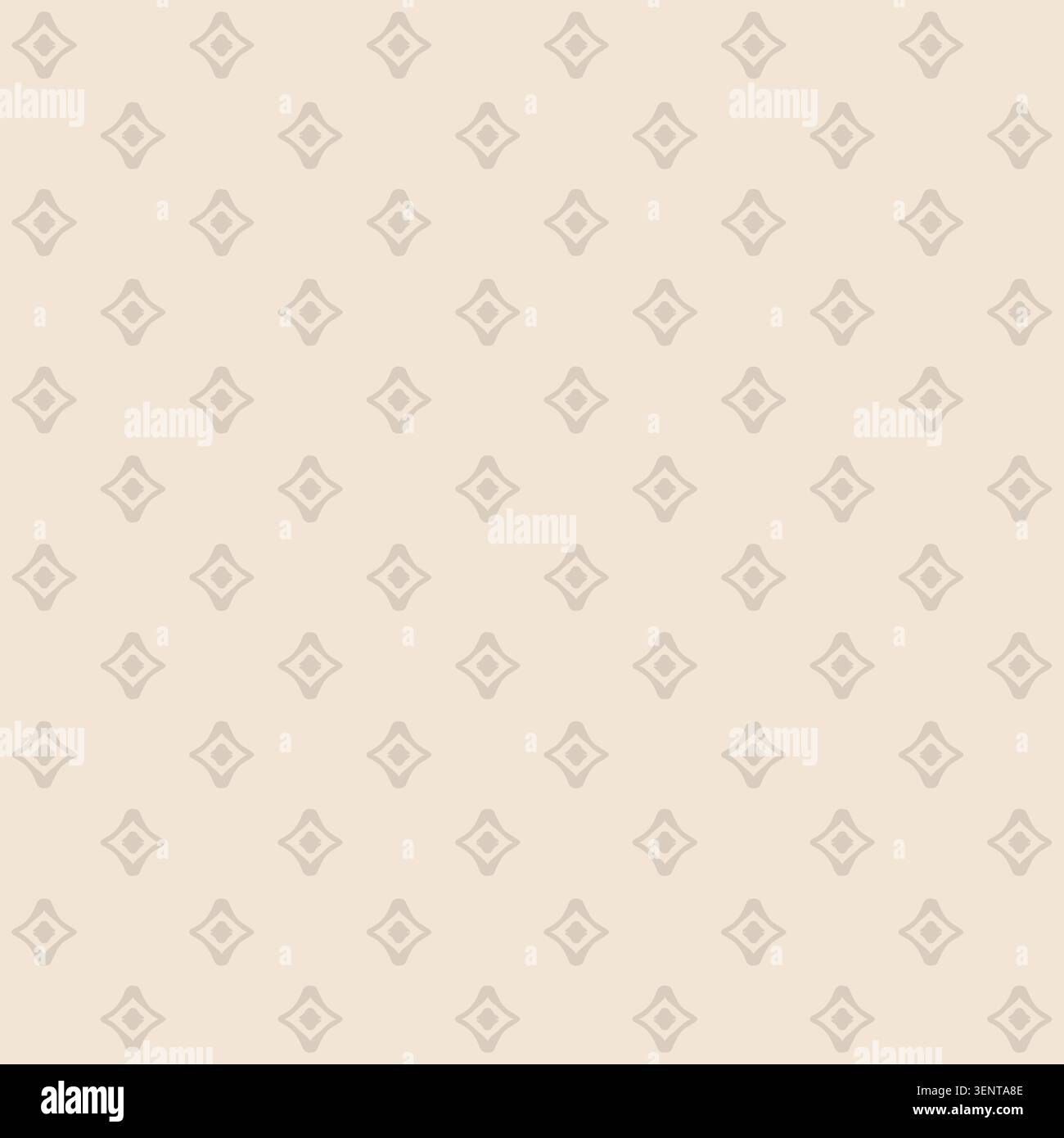 Subtle Beige Geometric Diamond Star Motif Stock Vector