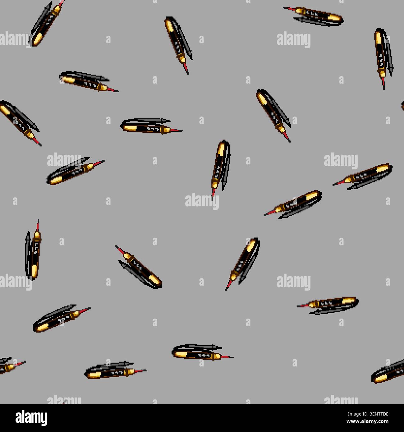 seamless pattern Electrical voltage tester featuring probes and a display, providing a reliable tool for checking circuits, identifying current, and e Stock Vector