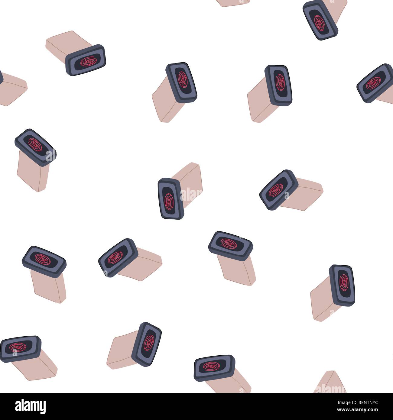 pattern identification fingerprint scanner cartoon. technology sensor, recognition device, mobile smartphone identification fingerprint scanner sign. Stock Vector