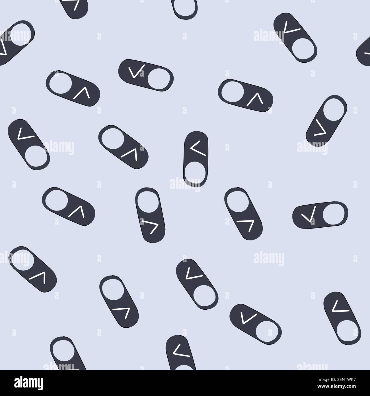 pattern toggle switch graphic illustrating an active state with a checkmark, representing confirmation, selection, or an enabled option in user interf Stock Vector