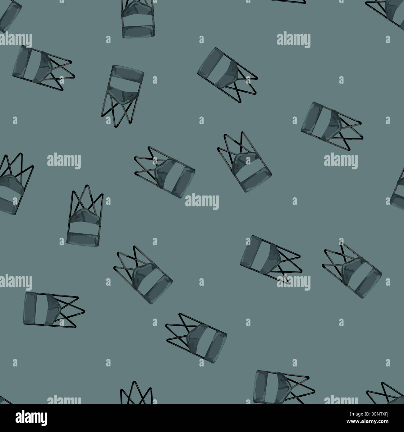 seamless pattern stool folding chair cartoon. stool folding chair sign vector Stock Vector
