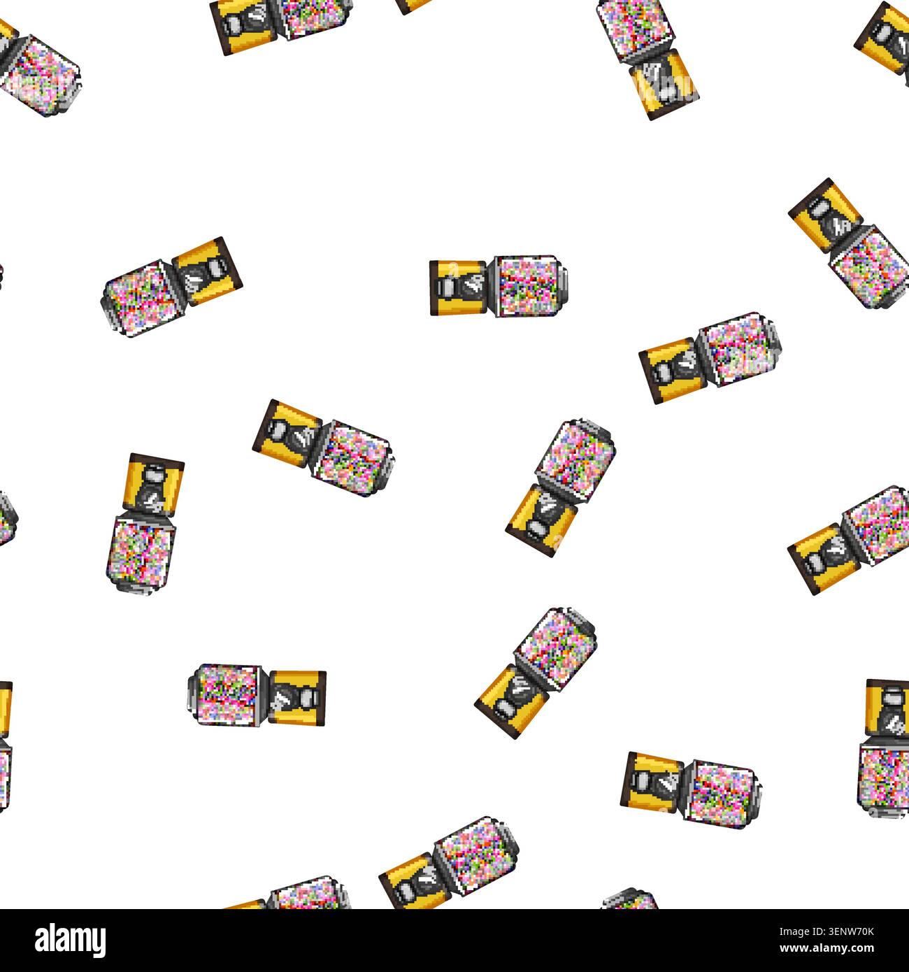 pattern vending bubblegum machine cartoon. vending bubblegum machine sign vector Stock Vector