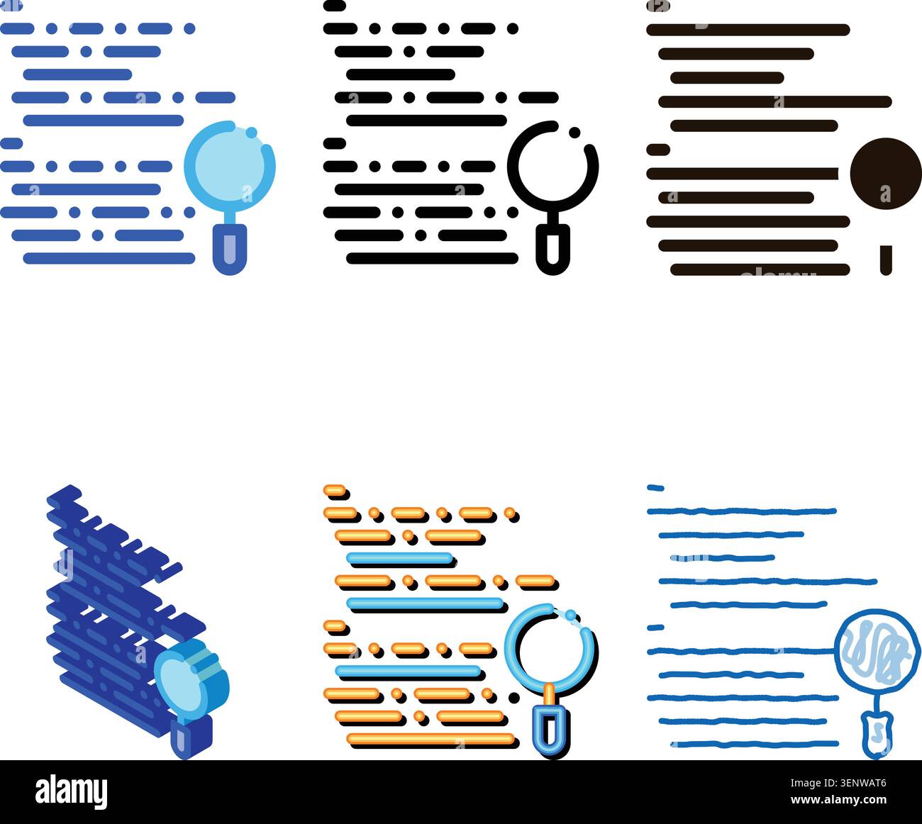 Magnifier Search Code Mistake Vector Line Icon. Programming Coding System, Data Encryption And Code Linear Pictogram. Web Development, Languages, Bug Stock Vector