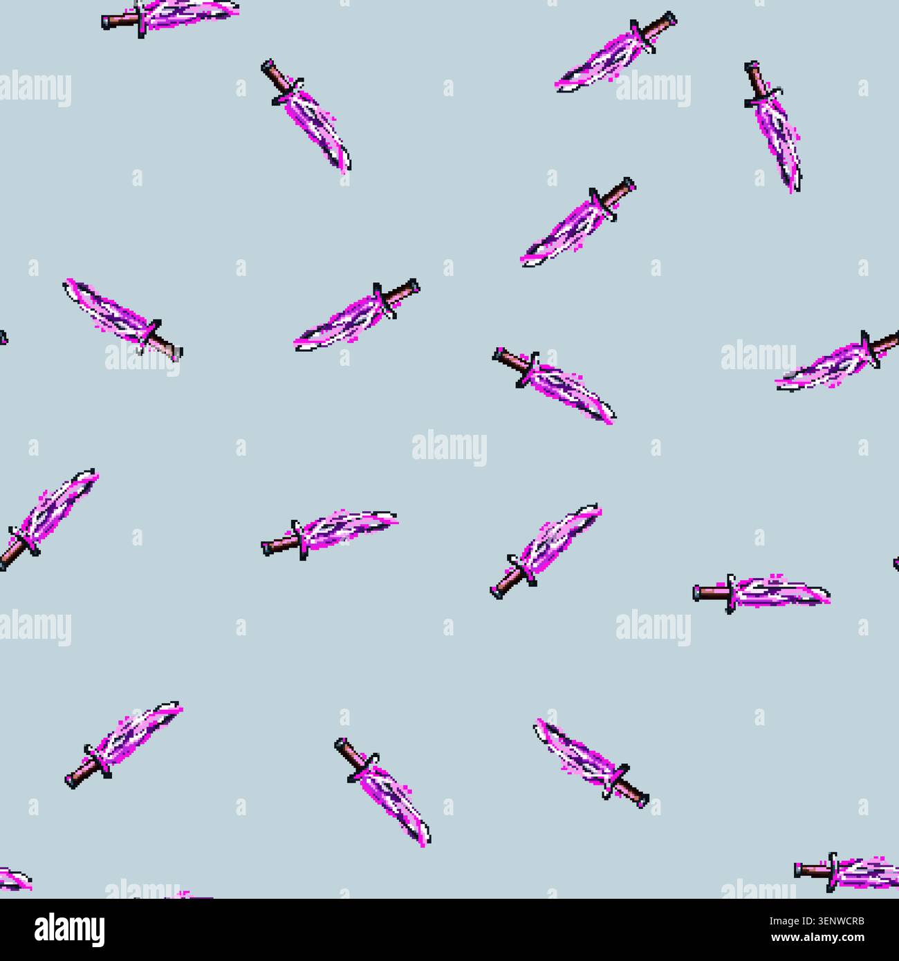 seamless pattern fire sword effect cartoon. flame game, cut blue, slash blade fire sword effect sign vector Stock Vector