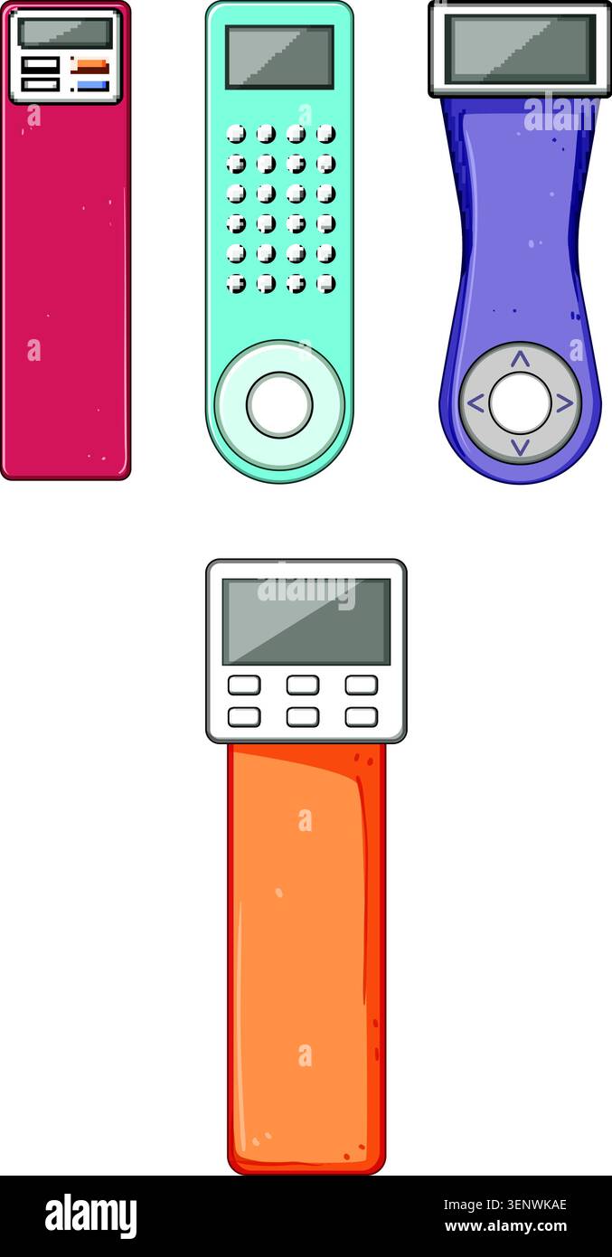 Digital bookmarking devices offering various forms and functions for users navigating digital content, providing quick access to specific pages or sec Stock Vector