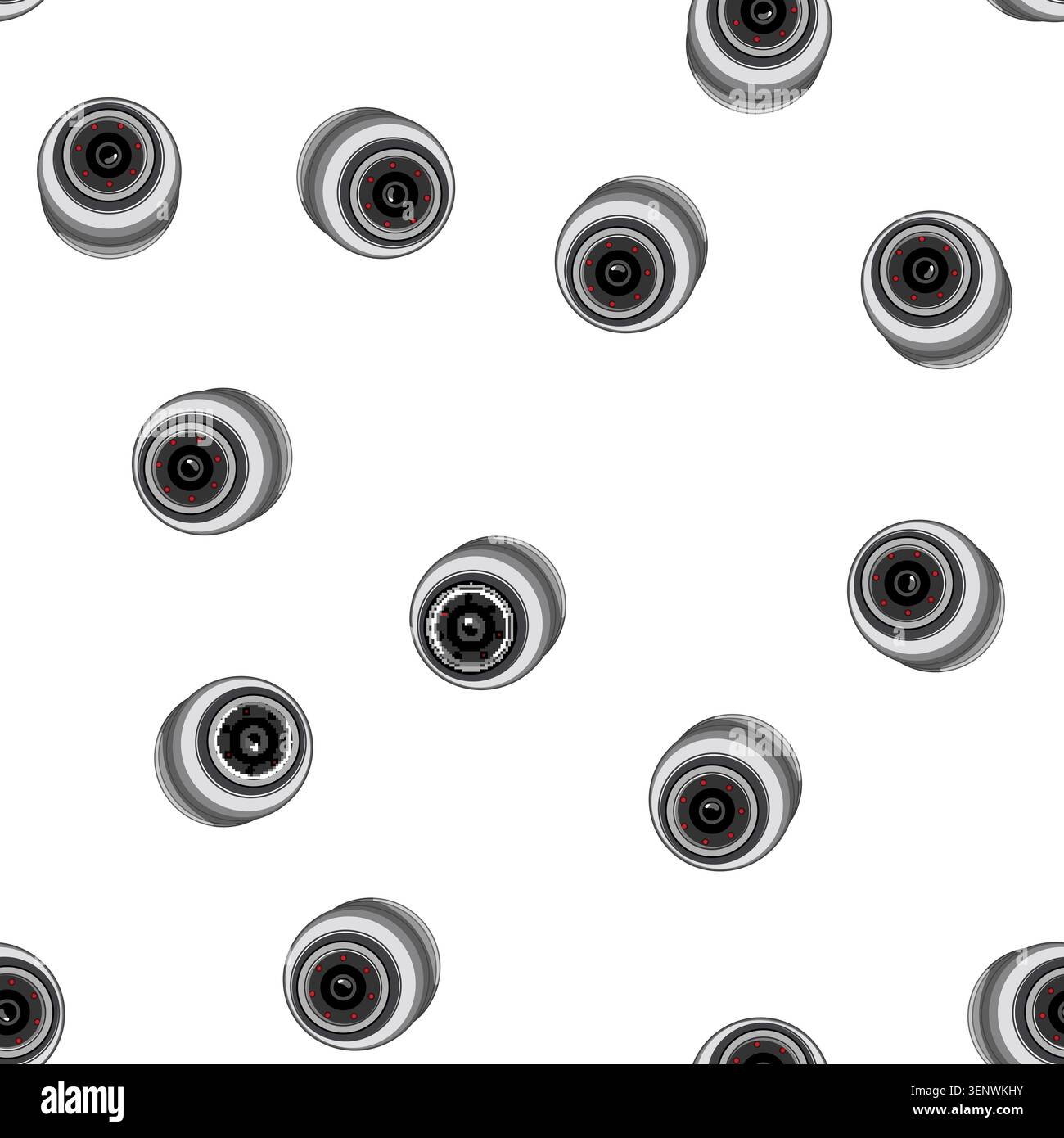 pattern cctv ip camera cartoon. system private, control guard cctv ip camera sign vector Stock Vector