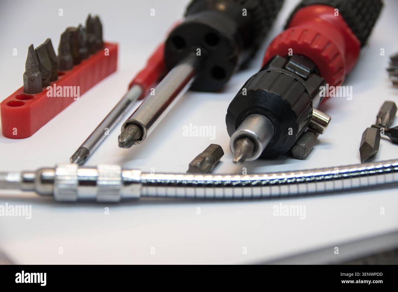 Various screwdriver bits and sockets. Stock Photo