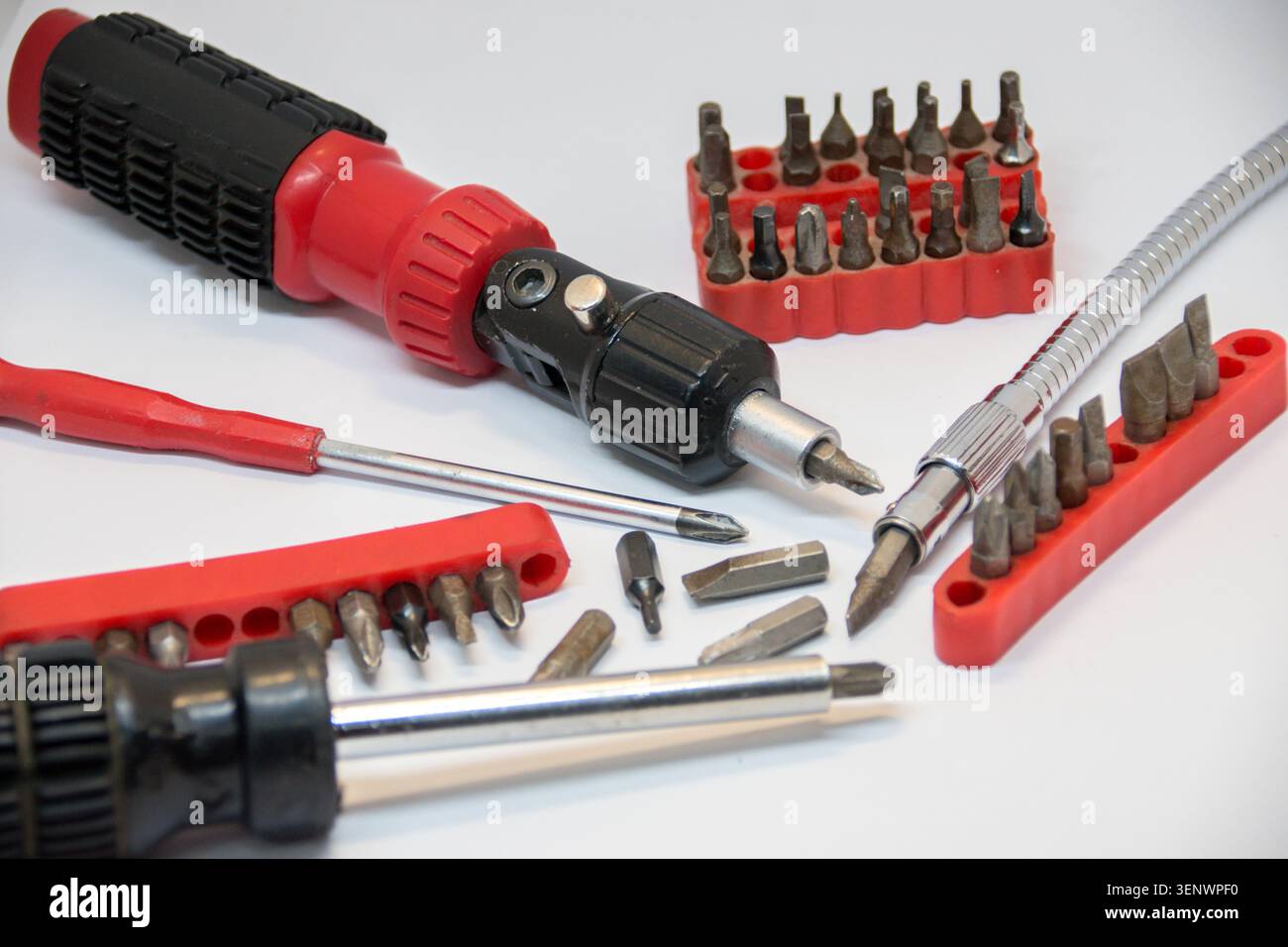 Various screwdriver bits and sockets. Stock Photo