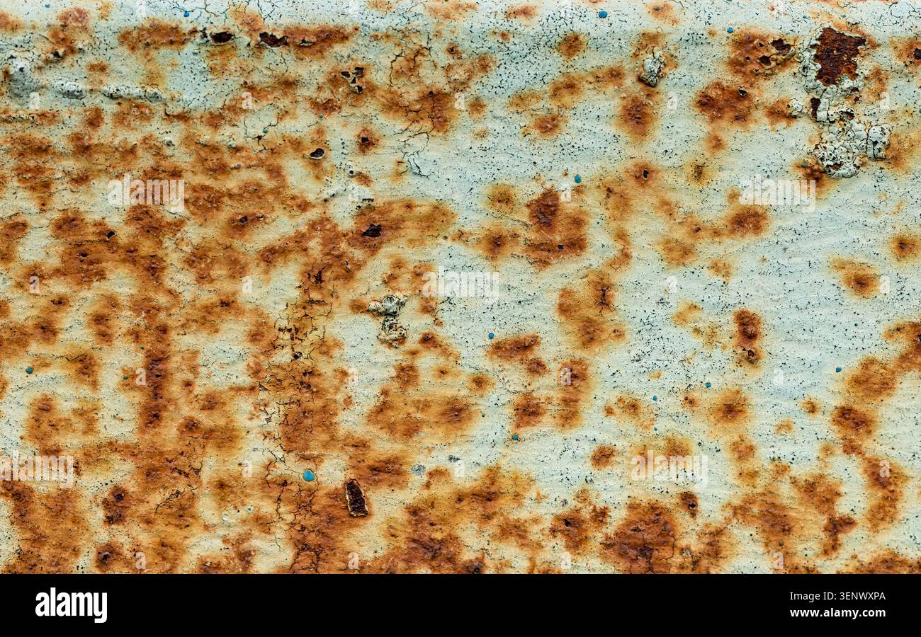Close-Up Weathered Rusty Metal Surface with Textured Patterns Stock Photo