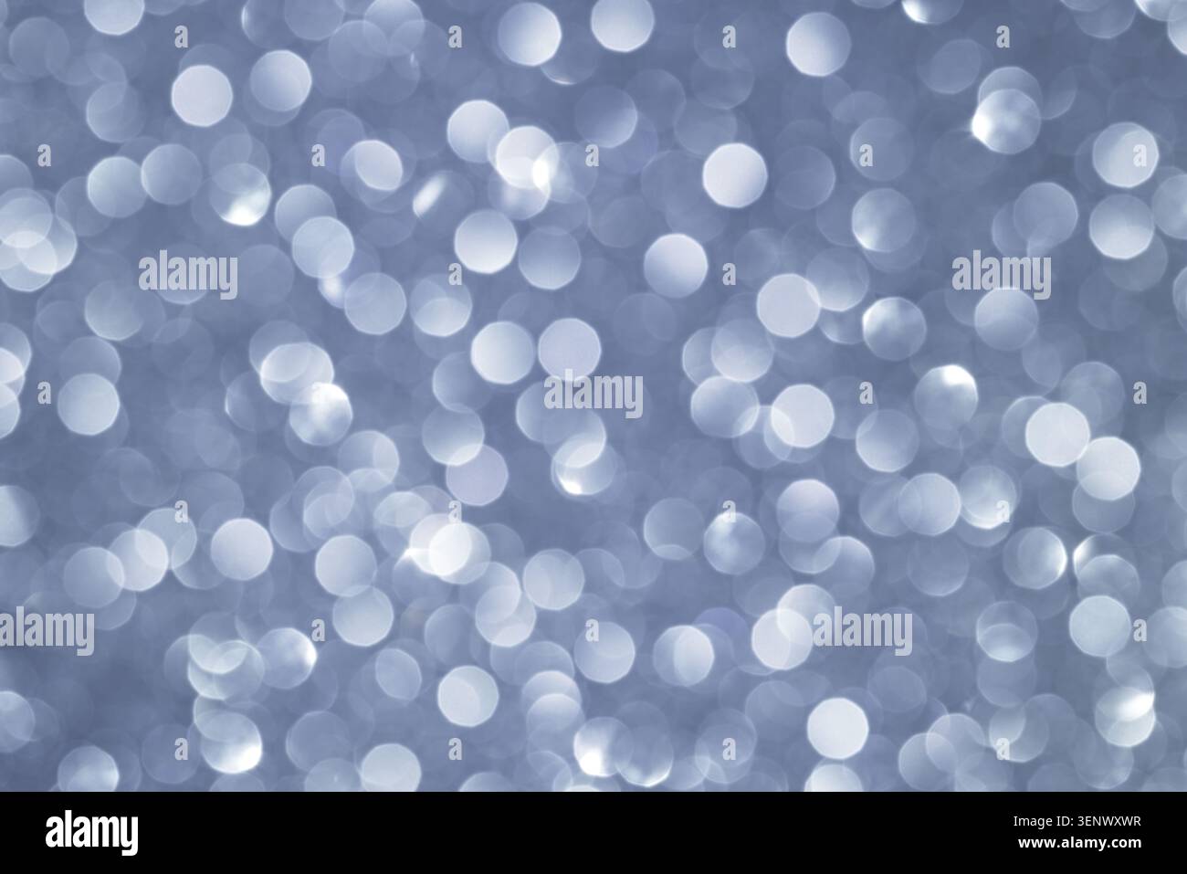 Abstract Silver Bokeh Background with Soft Defocused Light Circles for Elegant Designs Stock Photo